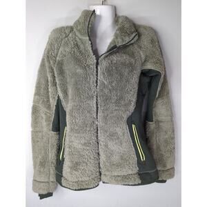 Columbia Thumb Hole Full Zip Fleece Soft Shell Jacket Green Women's Small‎
